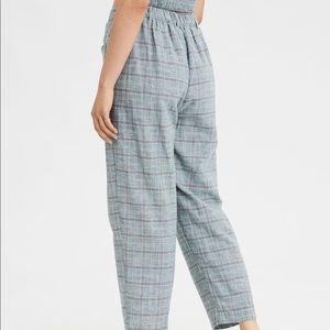 Plaid straight leg pants
